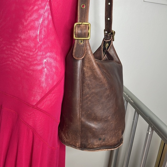 Coach Brown Duffle Feed Sac Shoulder Bag XL F7D - Picture 14 of 16